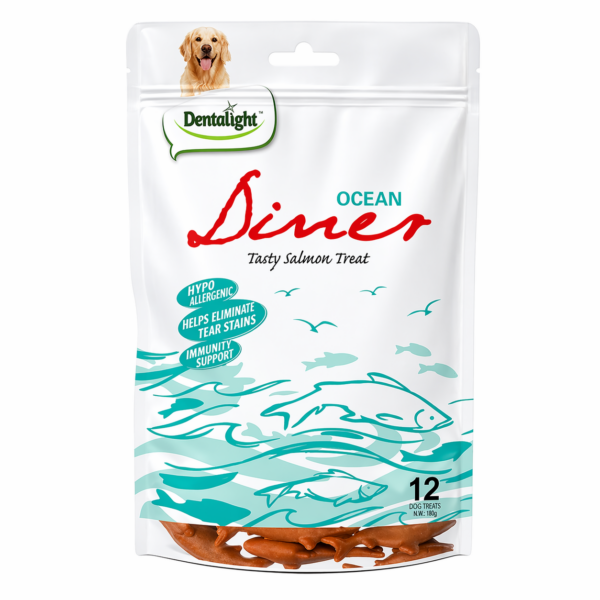 Ocean Diner חטיף היפואלרגני בטעם סלמון צורת דג 108 גרם
