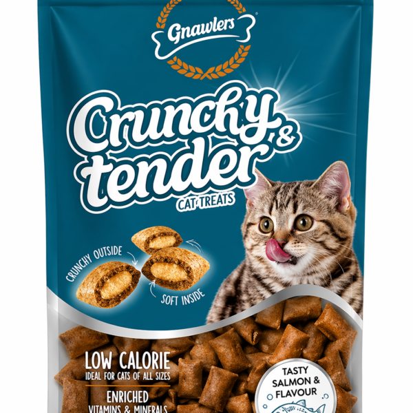 Crunchy tender חטיף כריות לחתול בטעם טונה 65 גרם
