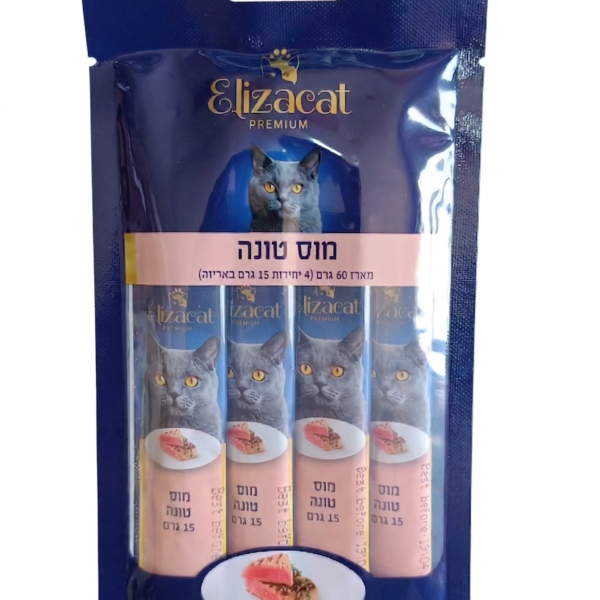 אליזקט חטיף שלוק לחתול מוס טונה 60 גרם