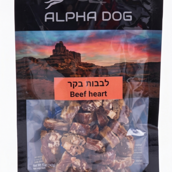 חטיף אלפא דוג לבבות בקר 80 גרם
