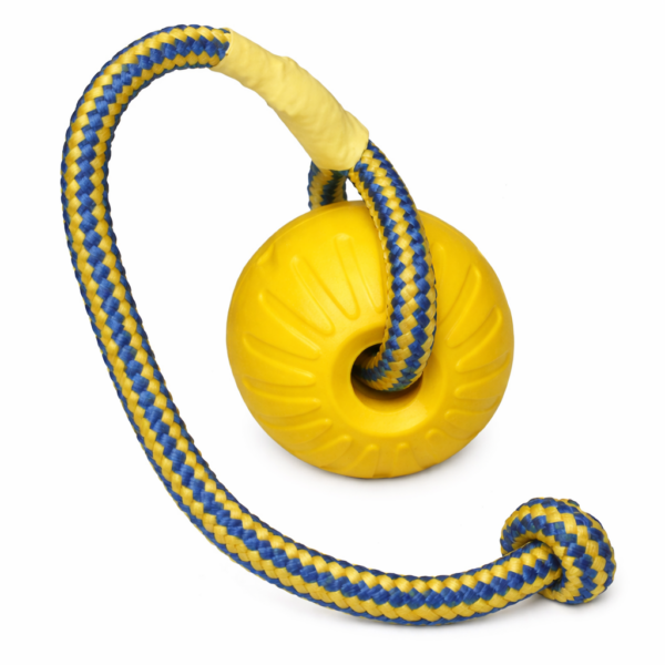 FDT כדור מוקצף צהוב גדול עם חבל 9 ס"מ