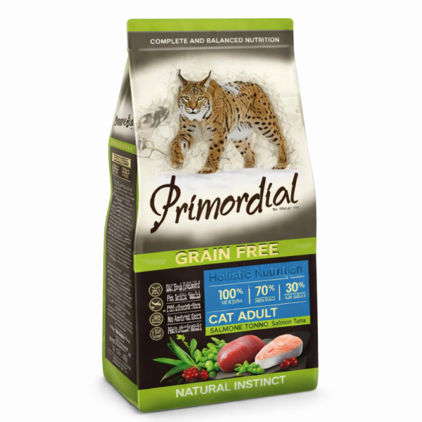 פרימורדיאל חתול בוגר ללא דגנים סלמון וטונה 2 קילוגרם