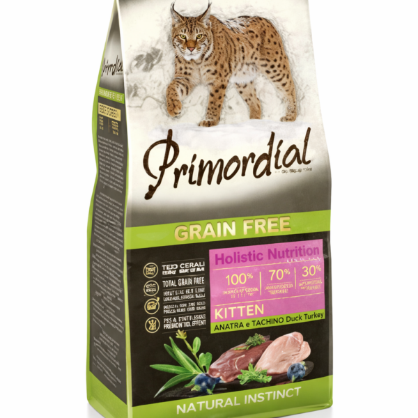 פרימורדיאל חתול קיטן ללא דגנים ברווז והודו 2 קילוגרם