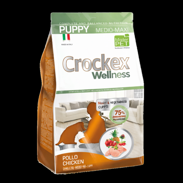 קרוקקס כלב גור מדיום עוף ואורז 12 קילוגרם