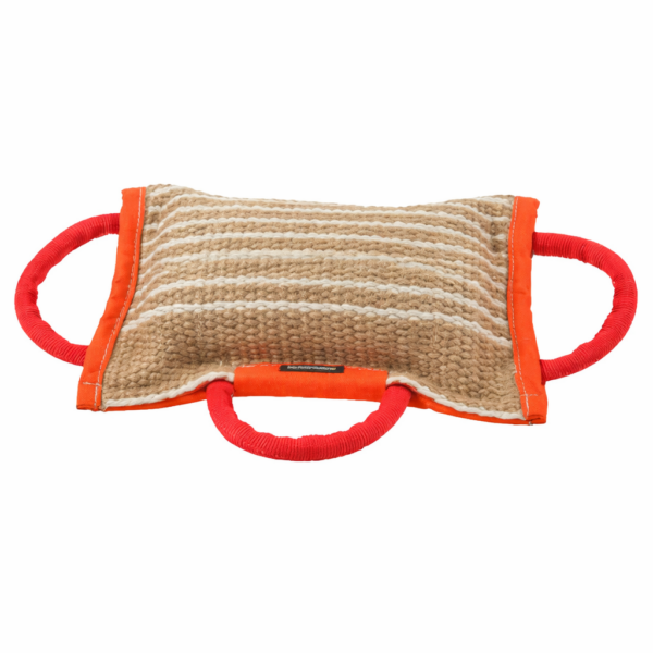 FDT כרית נשיכה 3 ידיות לכלב מבד יוטה מחוזק ואיכותי