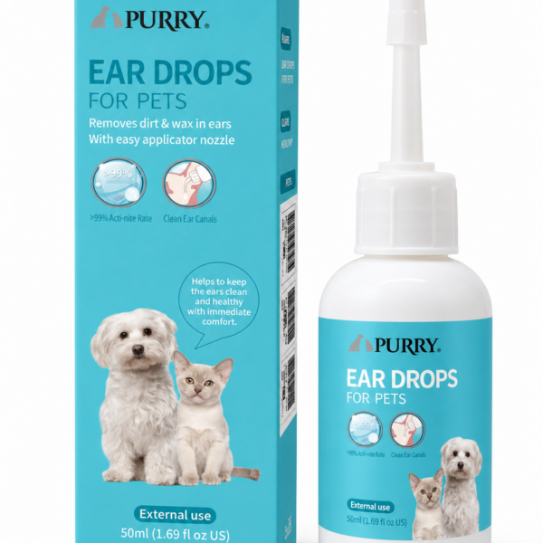 טיפות אוזניים לכלבים וחתולים PURRY 50 מיליליטר